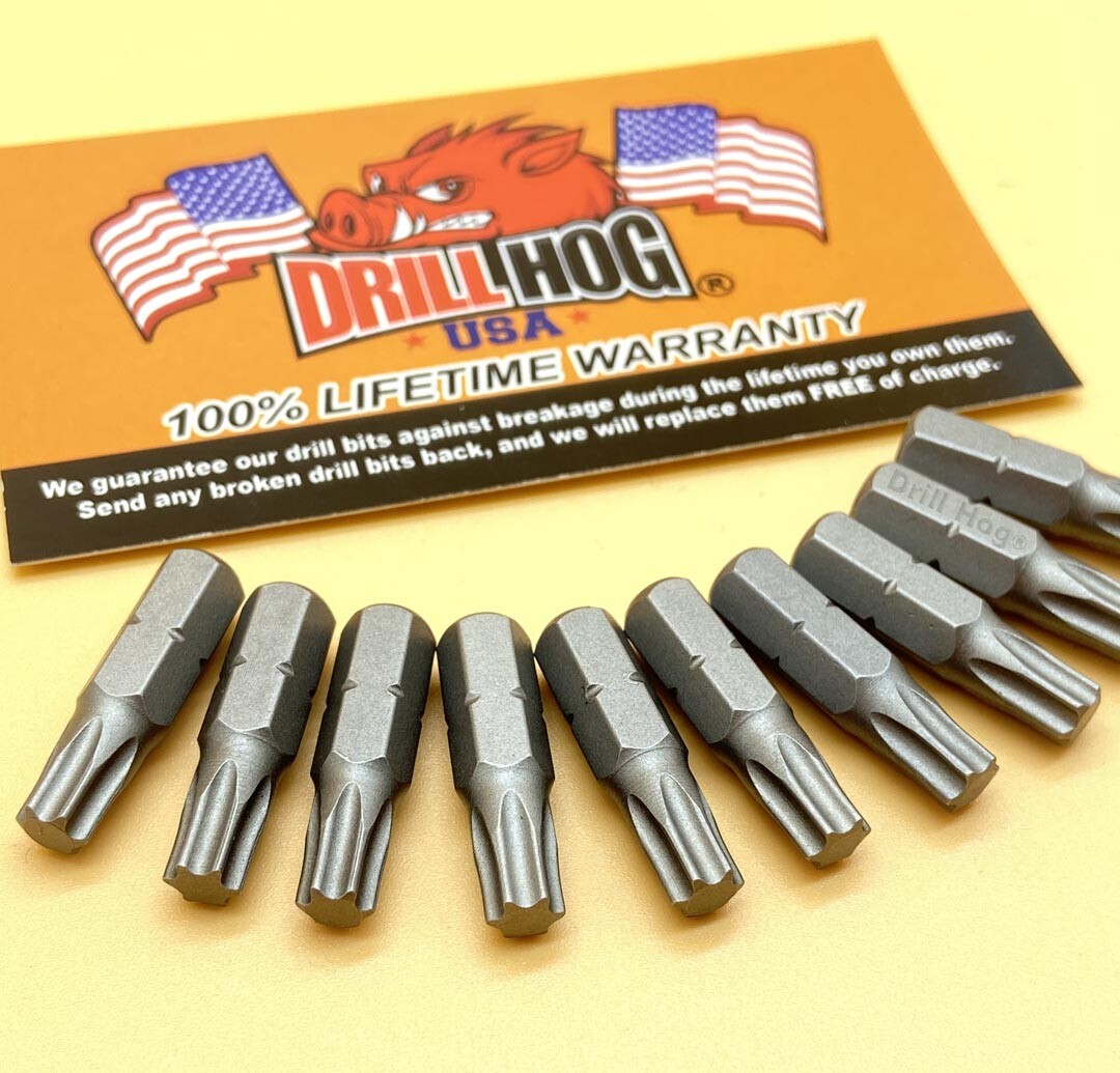 Drill Hog® T-8 Torx Bit T-8 Star Bit T-8 Insert Bit T8 Lifetime Warranty 10 Pack gallery