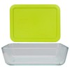 Pyrex (1) 7210 3-cup Glass Dish & (1) 7210-PC Green Edamame Lid gallery