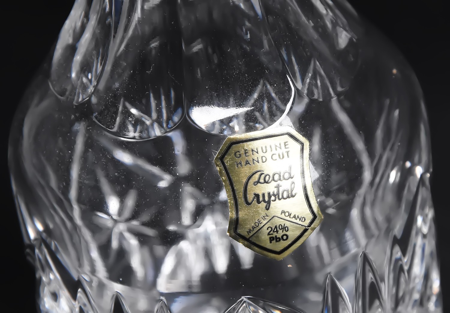 Crystal Lead Genuine Hand Cut Bottle Decanter with Stopper, 24% Made In Poland gallery