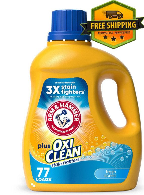ARM & HAMMER Plus OxiClean Liquid Laundry Detergent, Fresh Scent, 77 Loads gallery