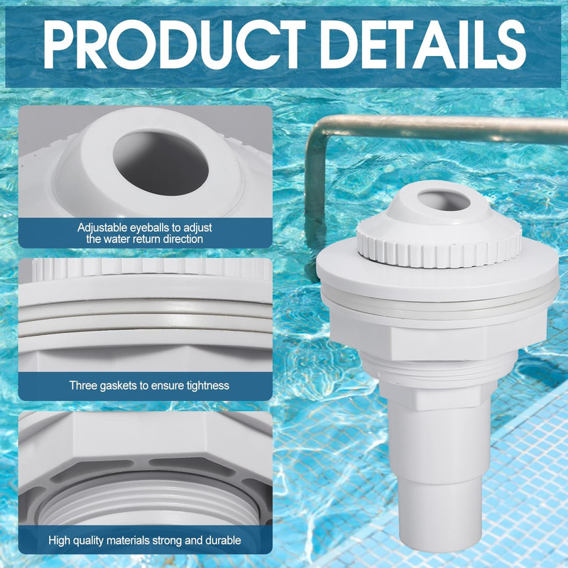 Pool Return Jet Fitting above Ground Pool Complete Pool Return Jet Kit with Gask gallery