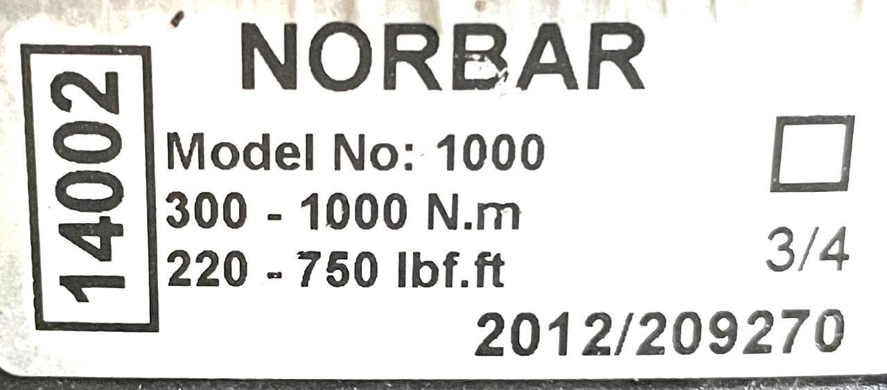 Norbar 1000 3/4" Dr Adjustable Torque Wrench 220-750 Ft.Lbs. 300-1000Nm 14002 gallery