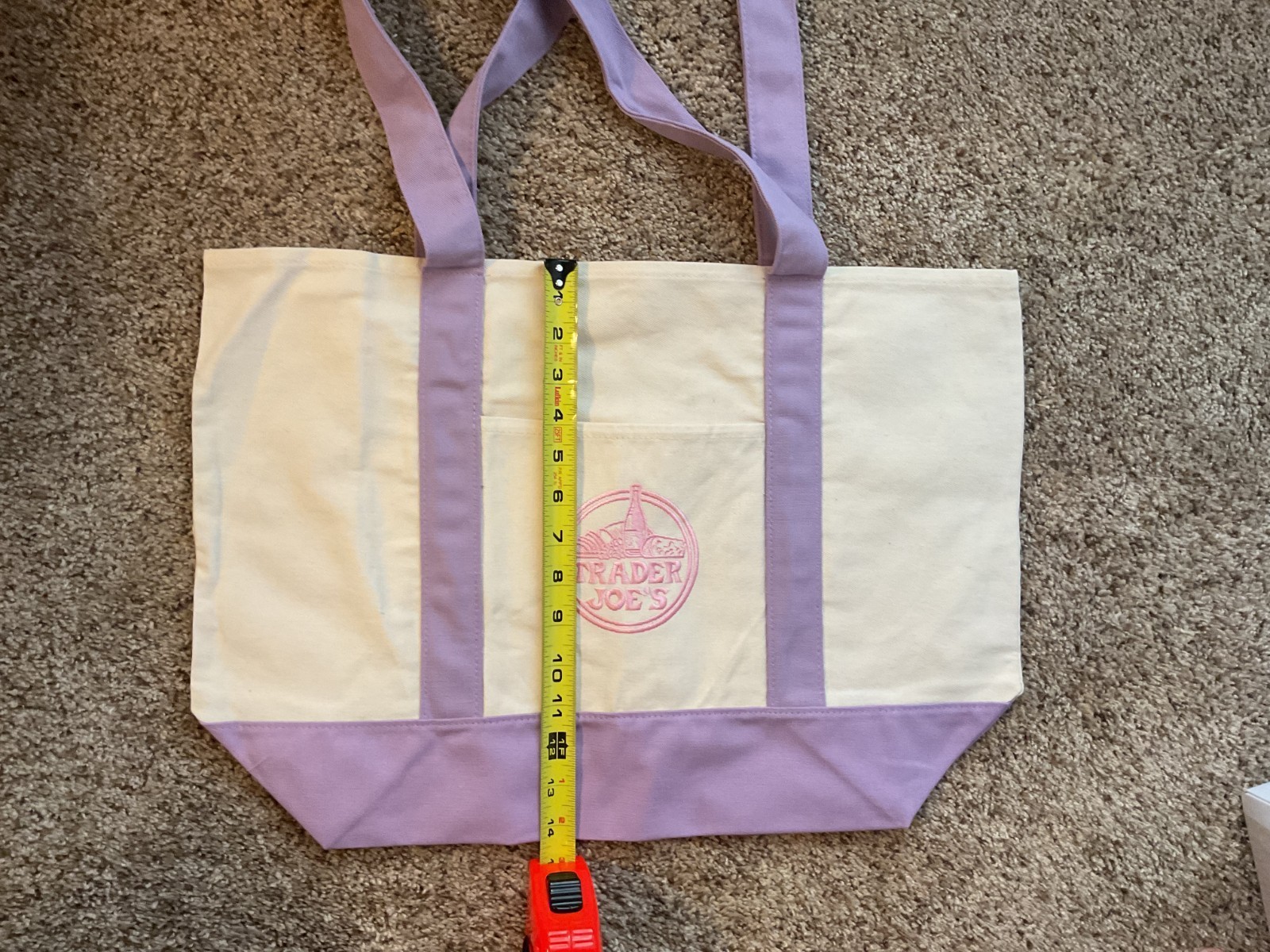 Trader Joe’s Canvas Large Purple Shopping Bag Limited Tote Lavender New W/Tags gallery