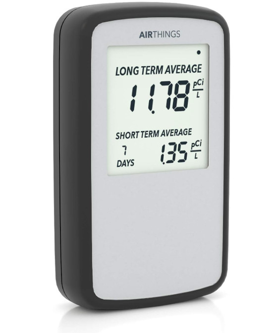 Airthings Corentium Home 223 Digital Radon Detector, Black/Gray, portable gallery