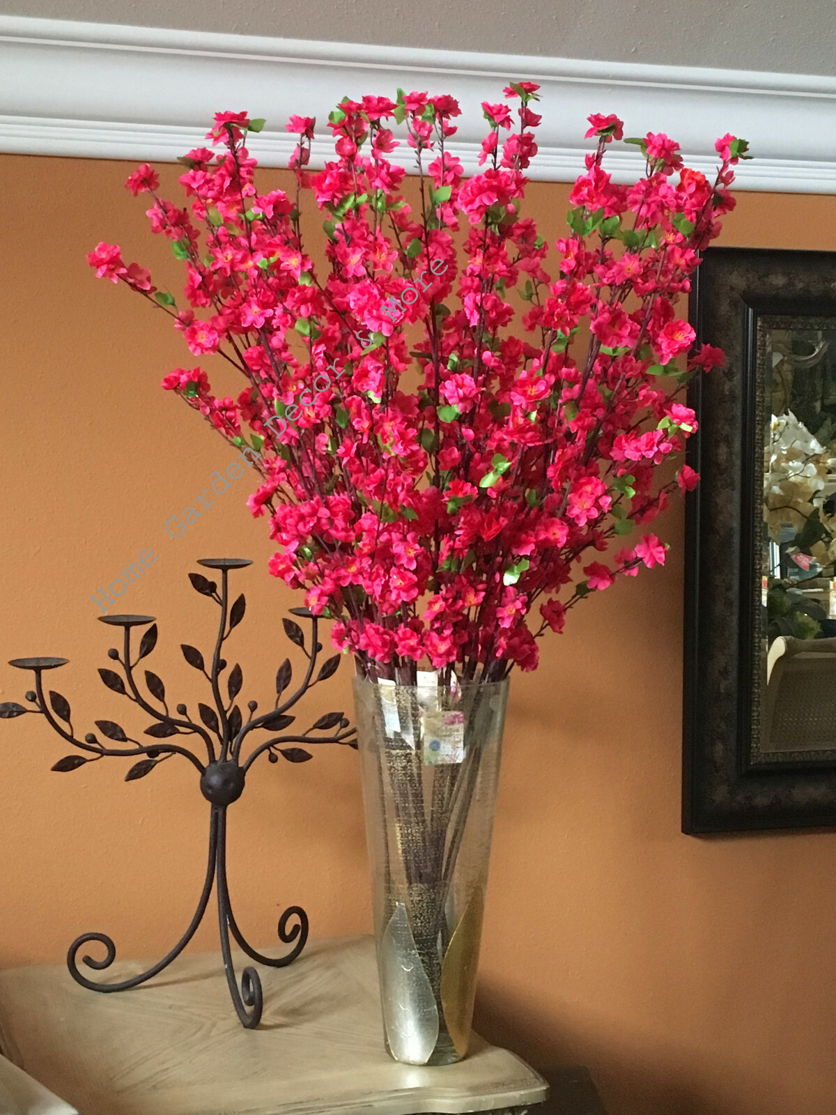12 PACK 48" Long Stem Artificial Realistic Silk Rose RED Cherry Blossom Flowers gallery
