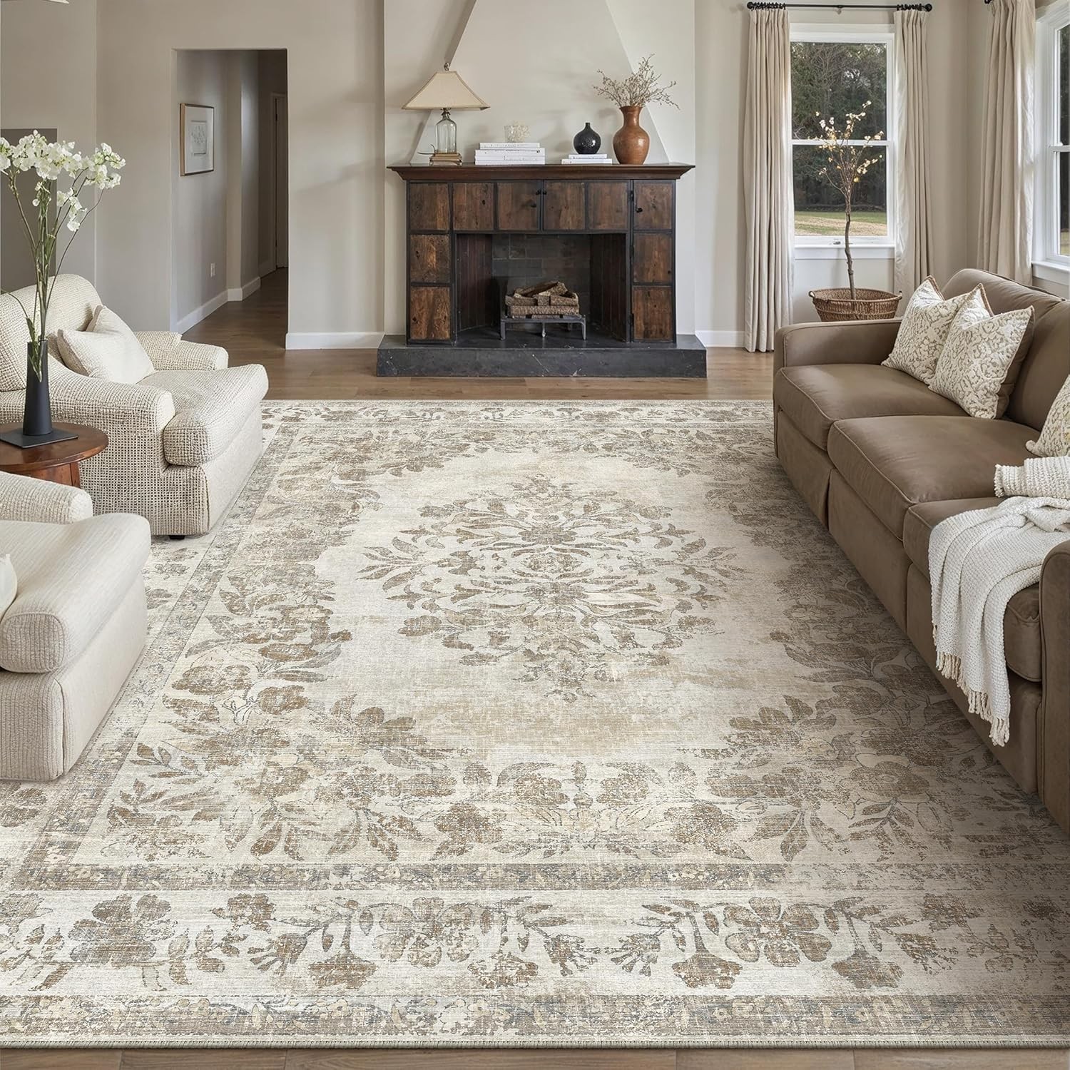 eCozy 8x10 Area Rug Bei Washable Vinta Distred Living Room gallery