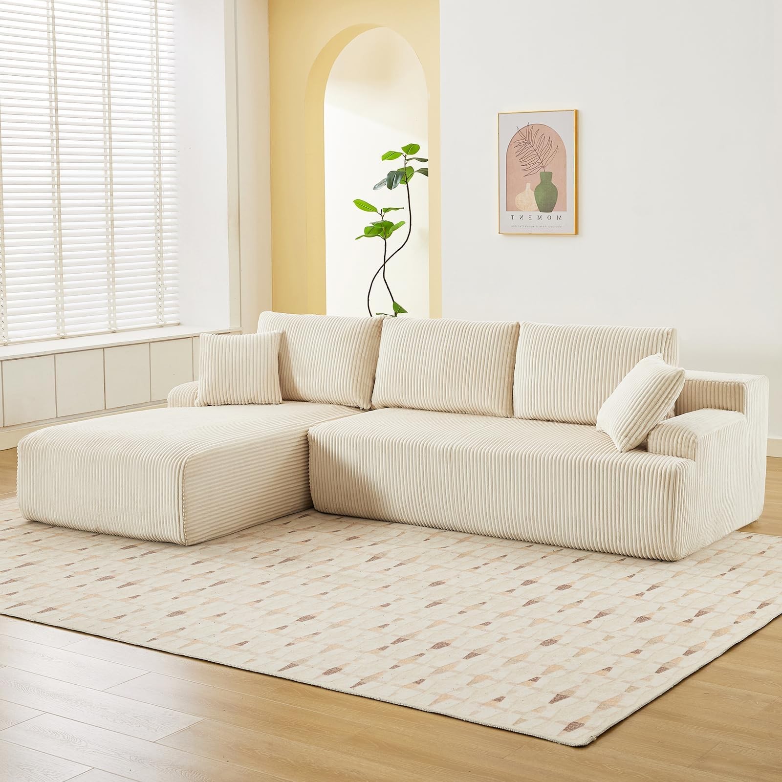 Modular Sectional Sofa Cloud Sectional Couch, 106" Comfy L Shaped Gray Couches gallery