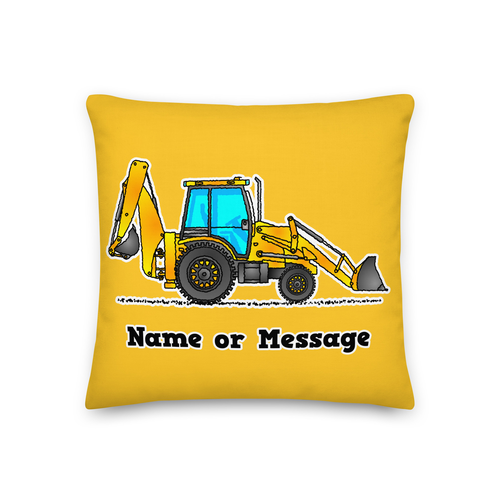 Backhoe Pillow. Rear Actor Cushion. Custom Construction Digger Themed Gift P013 gallery