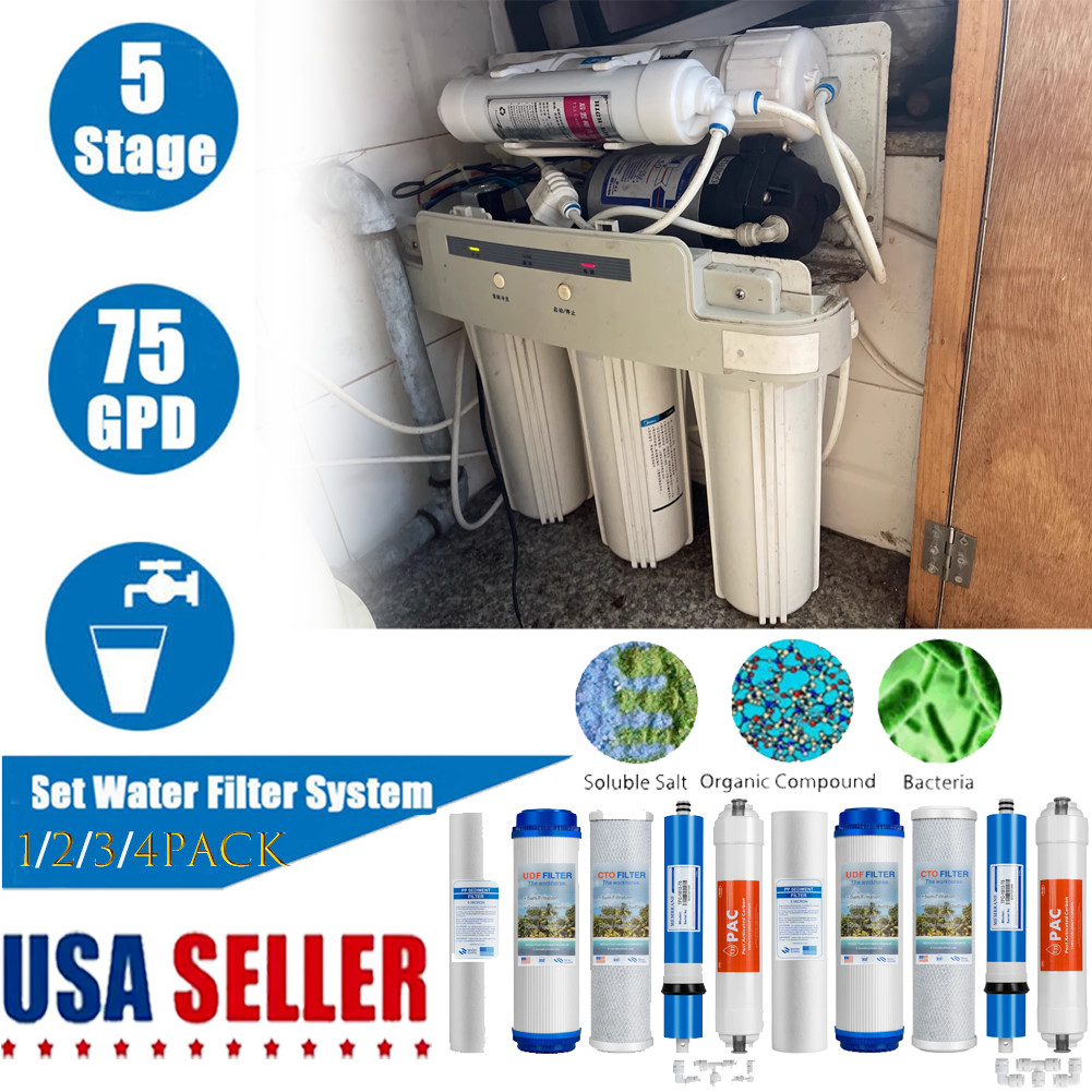 5 Stage Reverse Osmosis System Water Filter with 75GPD RO Membrane Multi-Set USA gallery