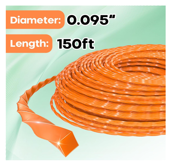 String Trimmer Line Square Orange Heavy Duty Weed Eater String Premium Nylon U gallery