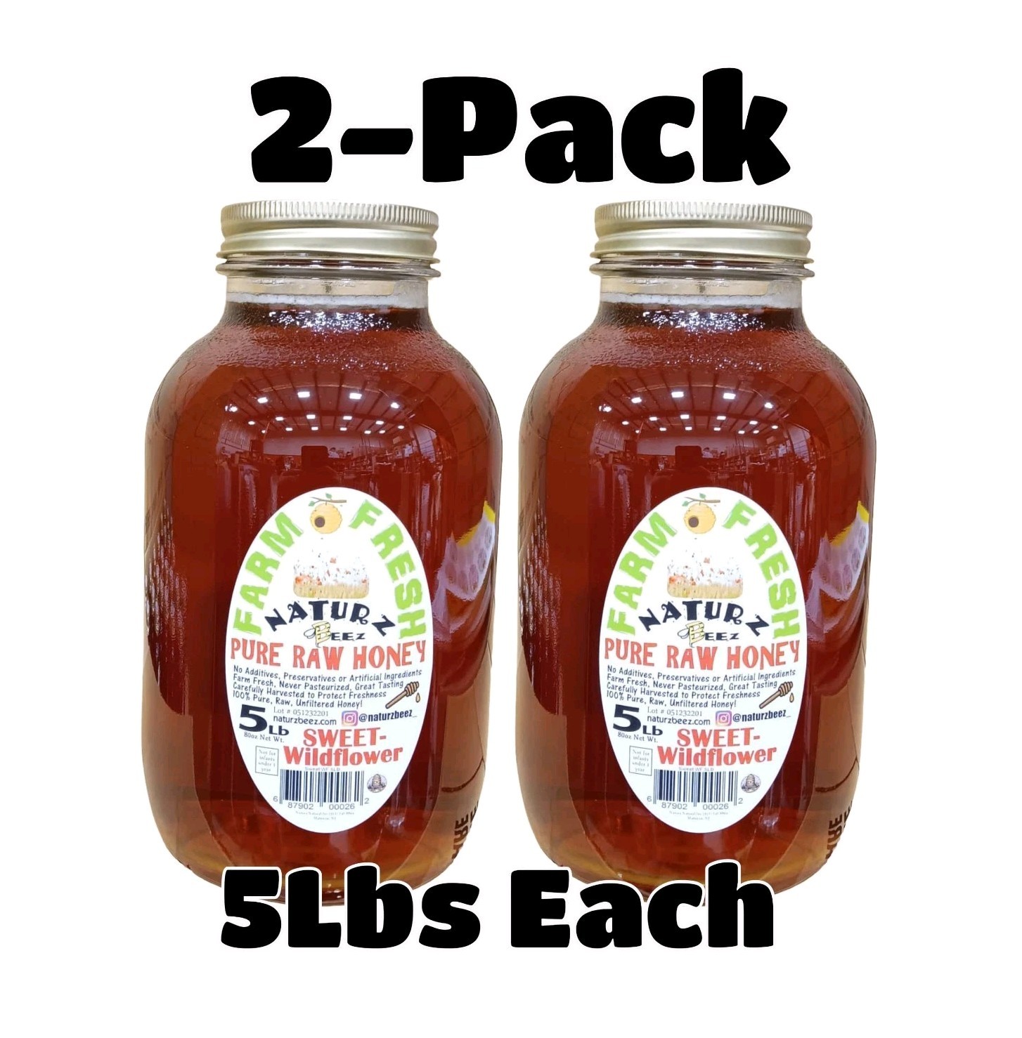 2x RAW HONEY 5LB Includes Two 5lb Jars RAW SWEET WILDFLOWER 5LBS gallery