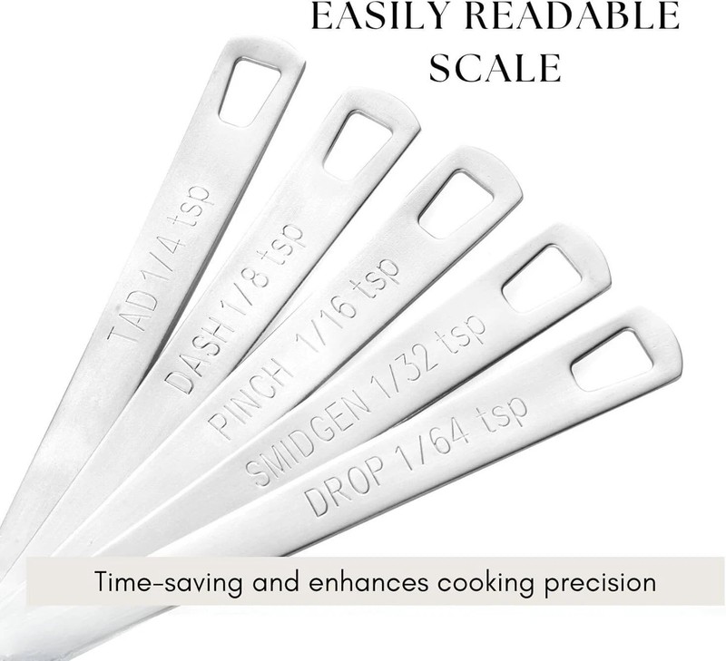 2 Pack Teaspoon Measuring Spoons, 1/4 Tsp, 1/8 Tsp, 1/16 Tsp, 1/32 Tsp, 1/64 Tsp gallery