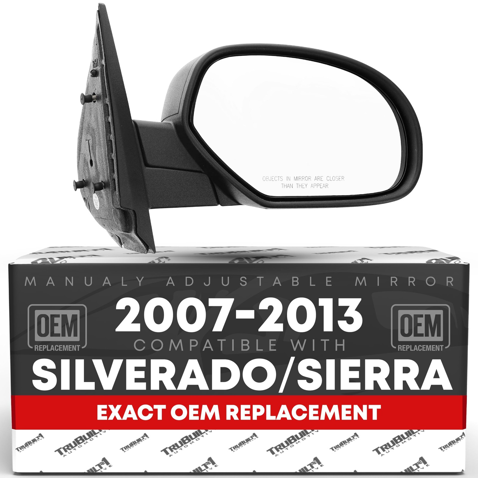 Passenger Side Mirror for Chevrolet Silverado; GMC Sierra - Manual Fold, Conv... gallery