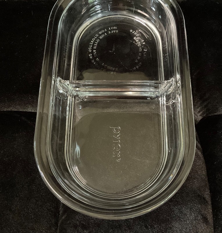 Pyrex Tempered Glass Divided Dish 2 cup NO LID gallery