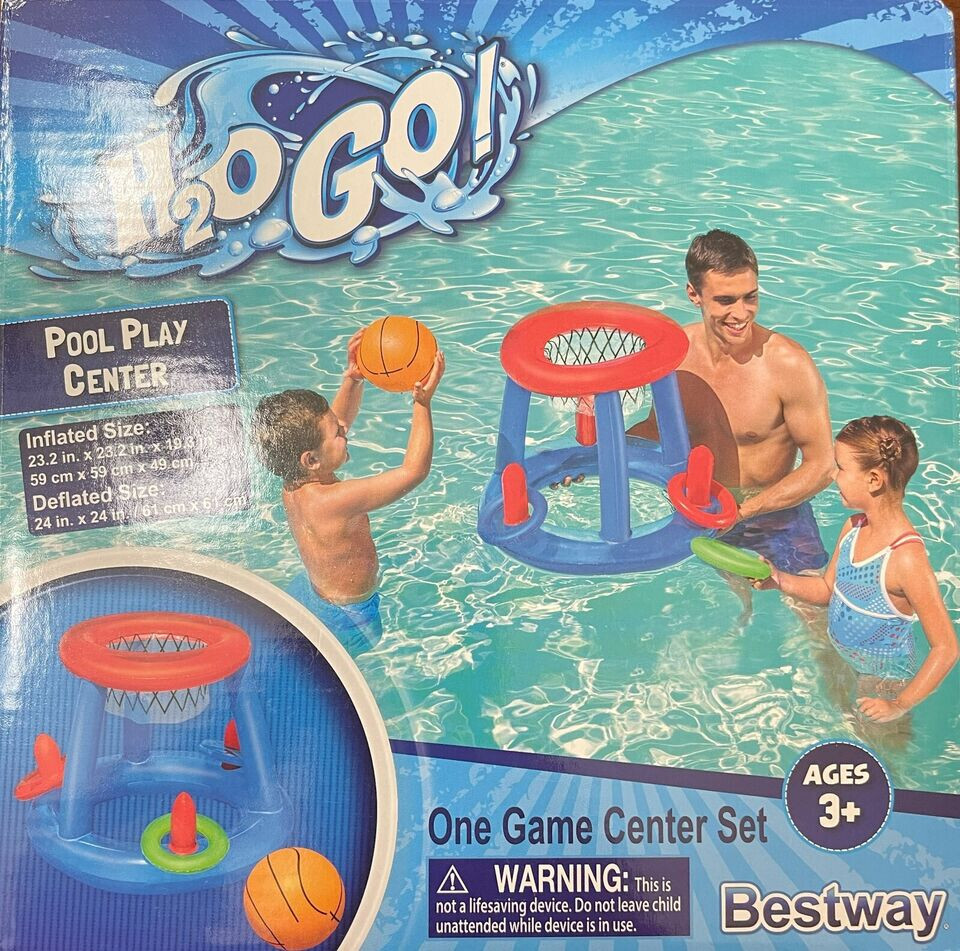 H2OGO! Pool Play Center Inflatable Water Floating Basketball Ring Toss Set - NWT gallery
