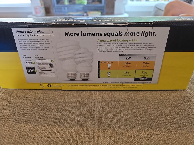 Feit Electric Lightbulbs 6 Pack CFL Eco Bulb Warm 1600lm 100w Runs 23w Save $ gallery