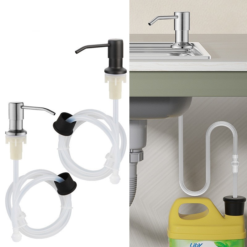 EEEkit Soap Dispenser Kitchen Sink Liquid Pump Bottle - Stainless Steel, 300ml gallery