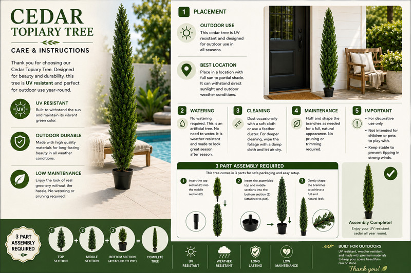 8FT Topiary Cedar Pine Artificial Tree Home Decor UV (Indoor/Outdoor) gallery