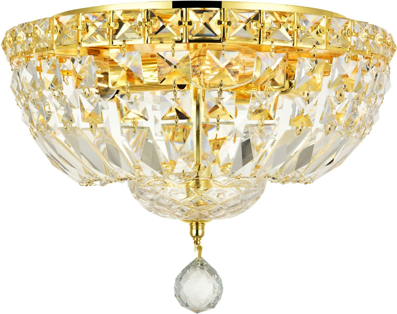 Crystal Flush Mount Chandelier 4 Light Dining Room Kitchen Bathroom Bedroom 12" gallery