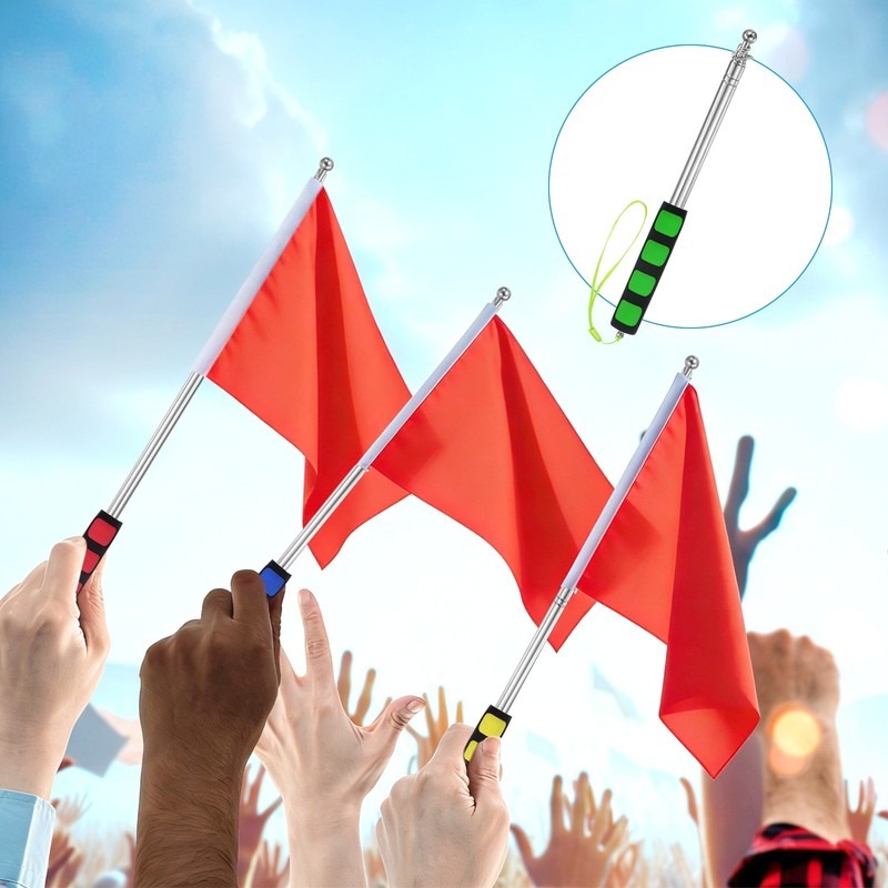 1-Pack Telescopic Handheld Flagpole, 5.2ft/1.6m Stainless Steel Pole [Green] gallery