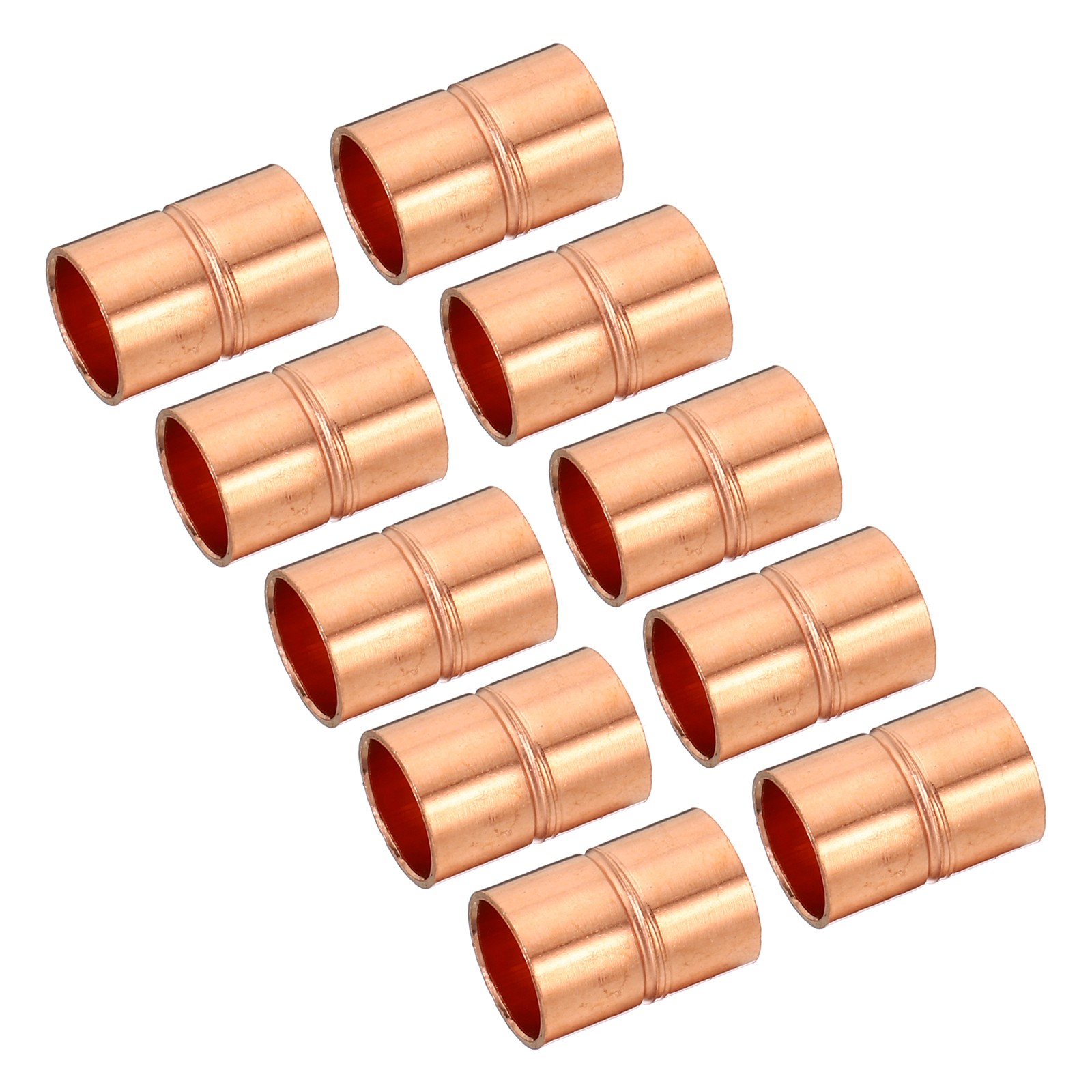 10pcs 3/8" Straight Copper Coupling Sweat End Welding Joint Pipe Fitting gallery