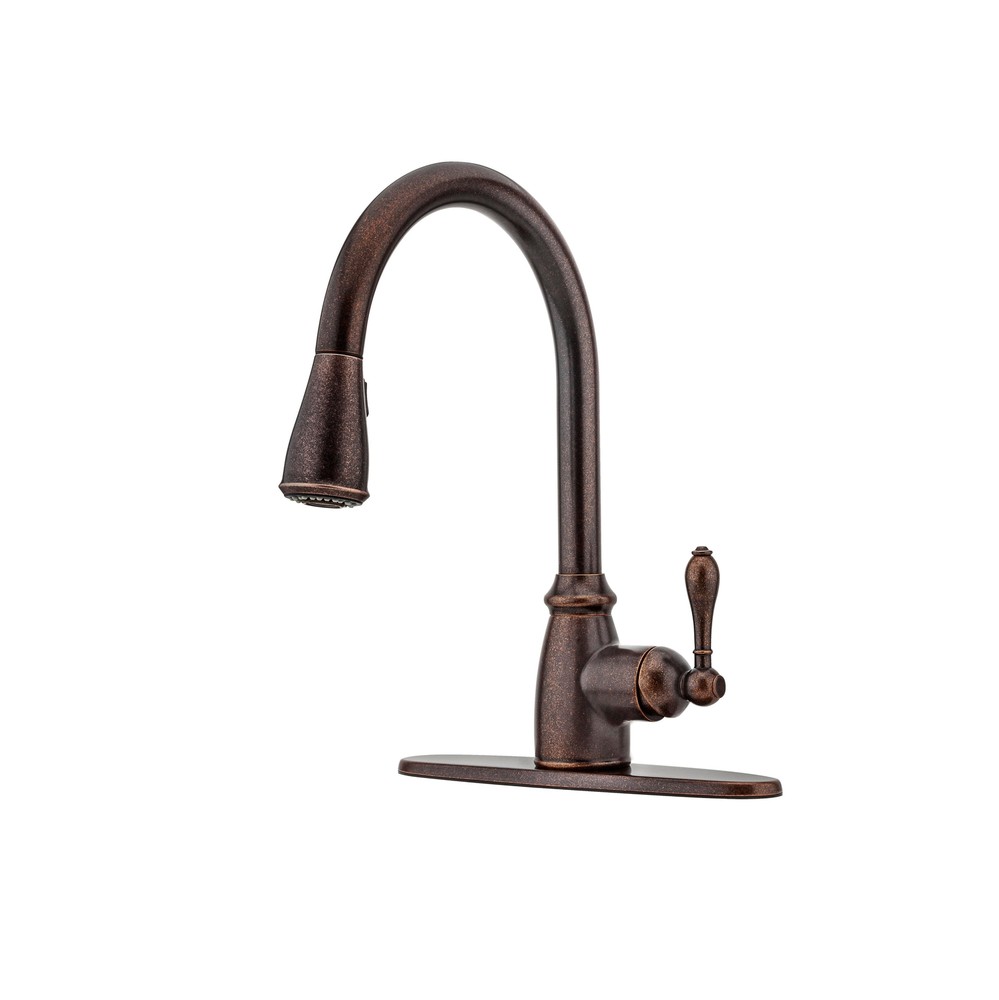 Canton Single-Handle Pull-Down Sprayer Kitchen Faucet In Rustic Bronze