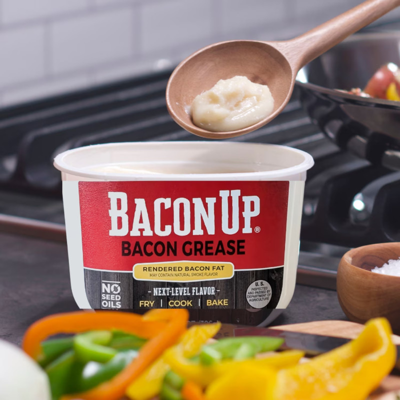 Bacon Up Bacon Grease Rendered Bacon Fat for Frying, Cooking, Baking, 14 ounces gallery