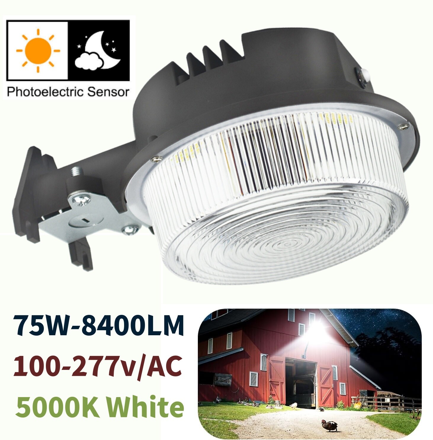 75W LED Yard Light Outdoor Yard Warehouse Barn Area Flood Lights IP65 Waterproof gallery