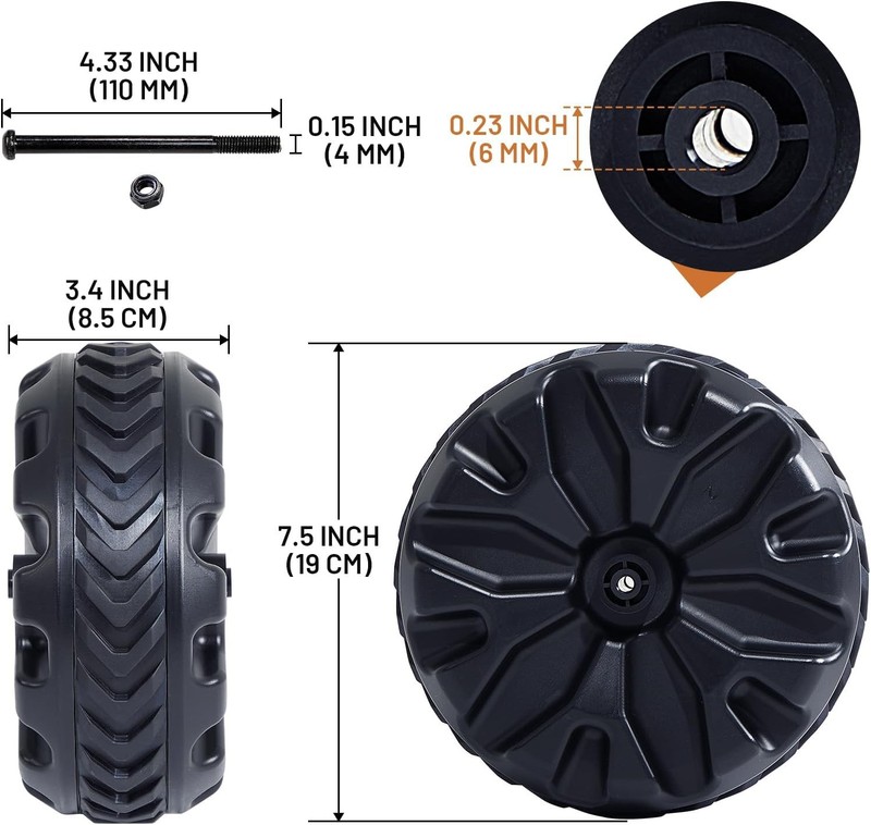 Genuine Timber Ridge Replacement Wheel, Plastic W/TPR Tread for Utility Wagon gallery