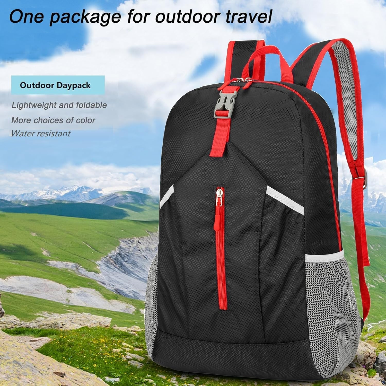 25L Foldable Hiking Backpack Lightweight Packable Basic-Daypack Collapsible Bag 3