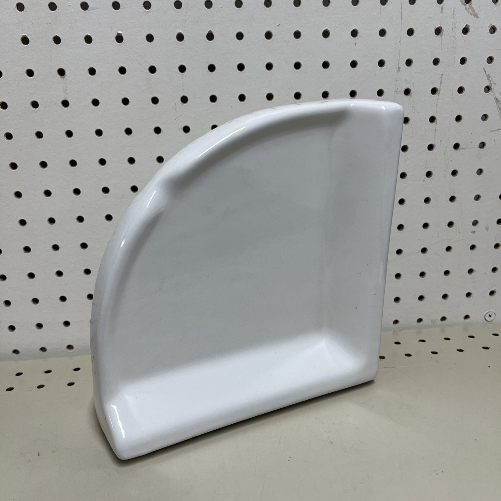 New Ceramic Corner Shower Shelf Ledge Soap Tray White 8.5” Retro Style Chunky gallery