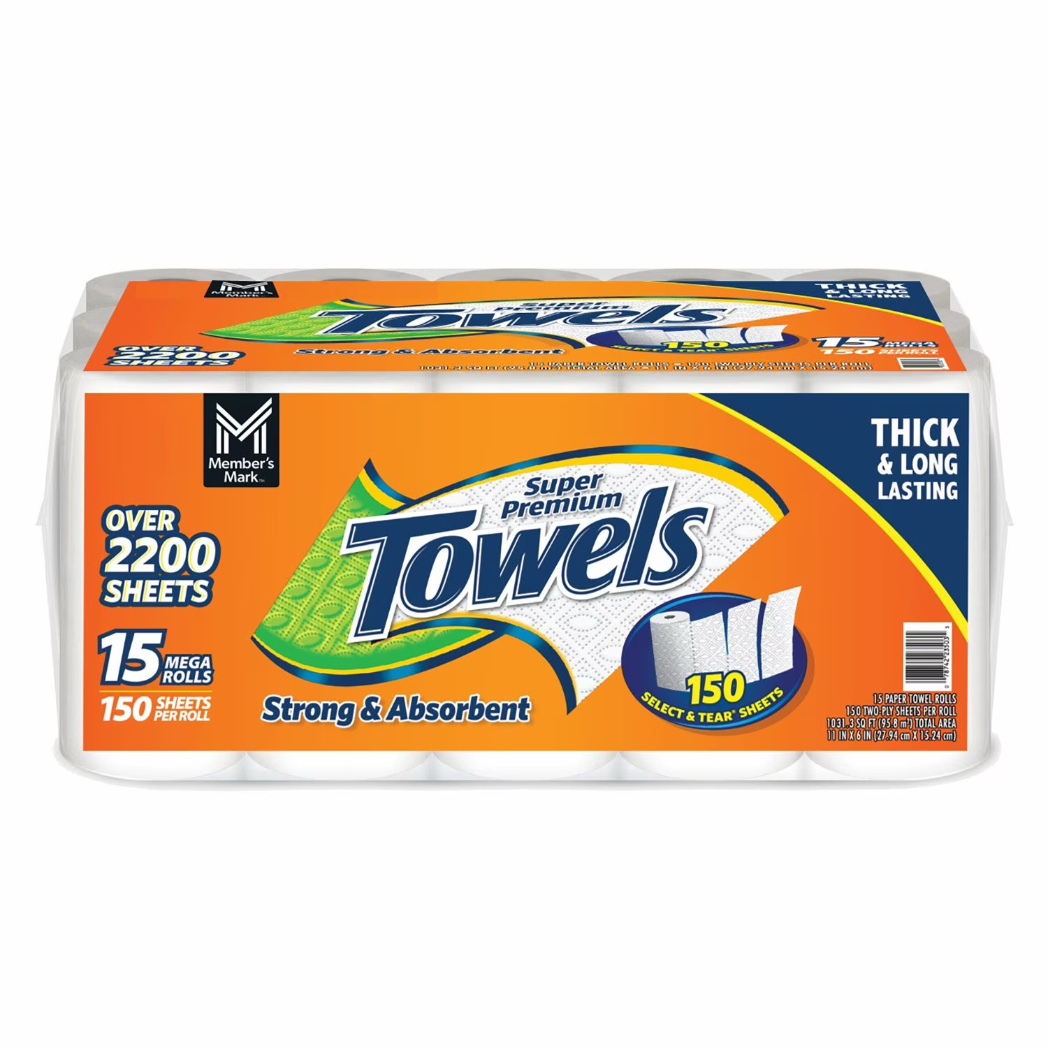 Member's Mark Select & Tear 2-Ply Paper Towel 15 rolls, 150 sheets/roll NEW gallery