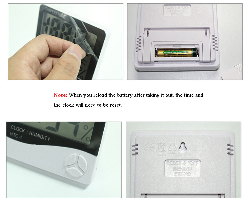 TechTongda Indoor Digital LCD Temperature Humidity Meter Clock Multi-function gallery