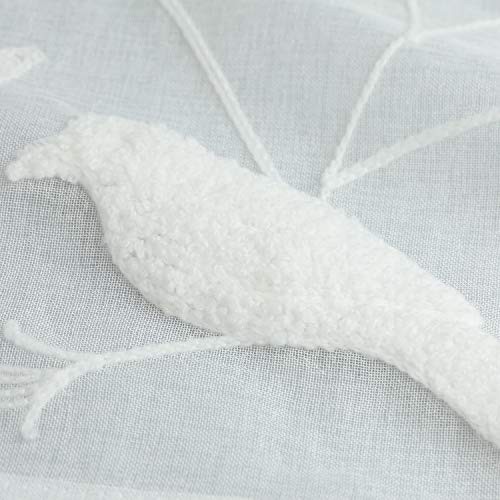 Bird Embroidered Kitchen Valances, White Sheer 60"W x 14"L (Pack of 1) Birds gallery