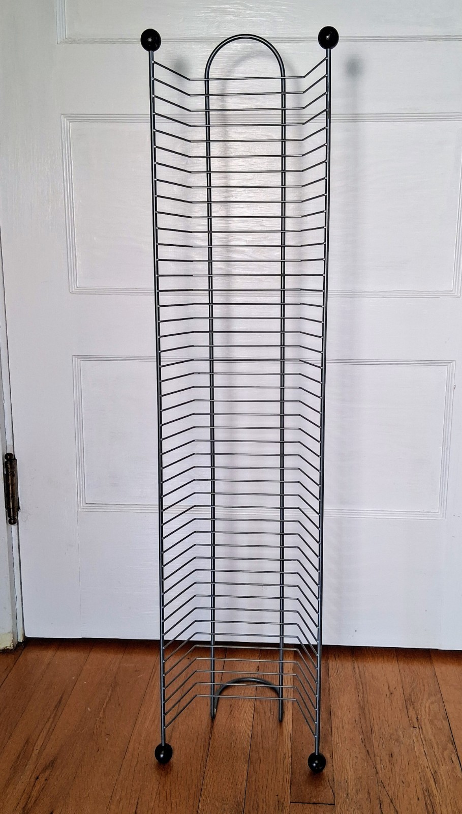 38 Inch Metal DVD / Game Storage Rack Tower Holds 45 Discs Wire Stand Vintage gallery