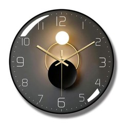 Nordic quartz wall clock silent ultrathin fashion PVC frame Tempered glass