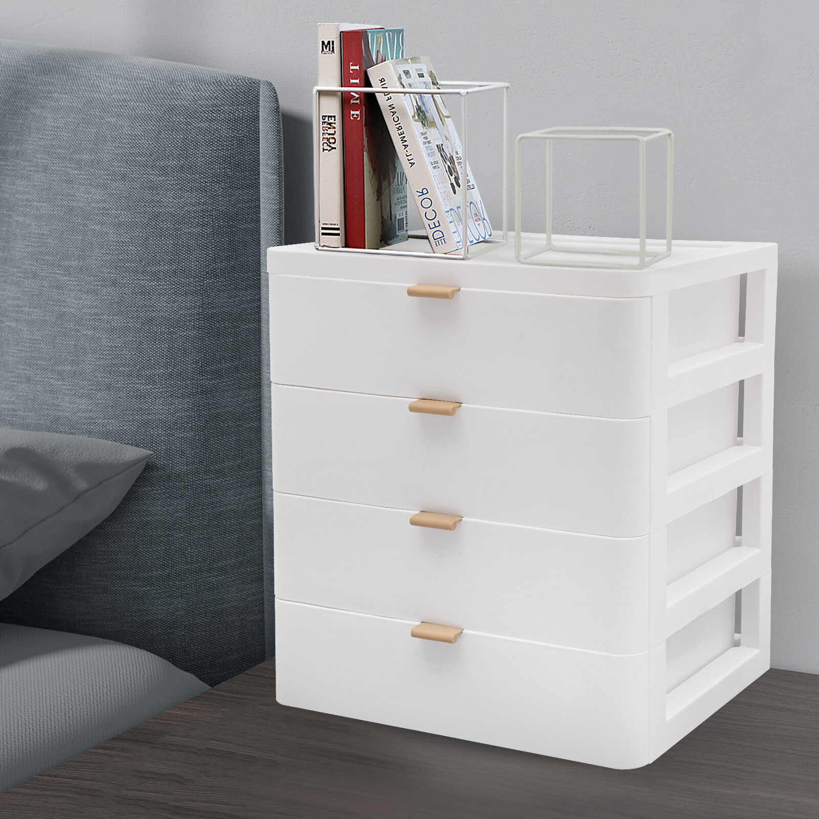 Tabletop Mount Storage Box Desk Organizer With Drawer 26*20.2*29cm For Office gallery