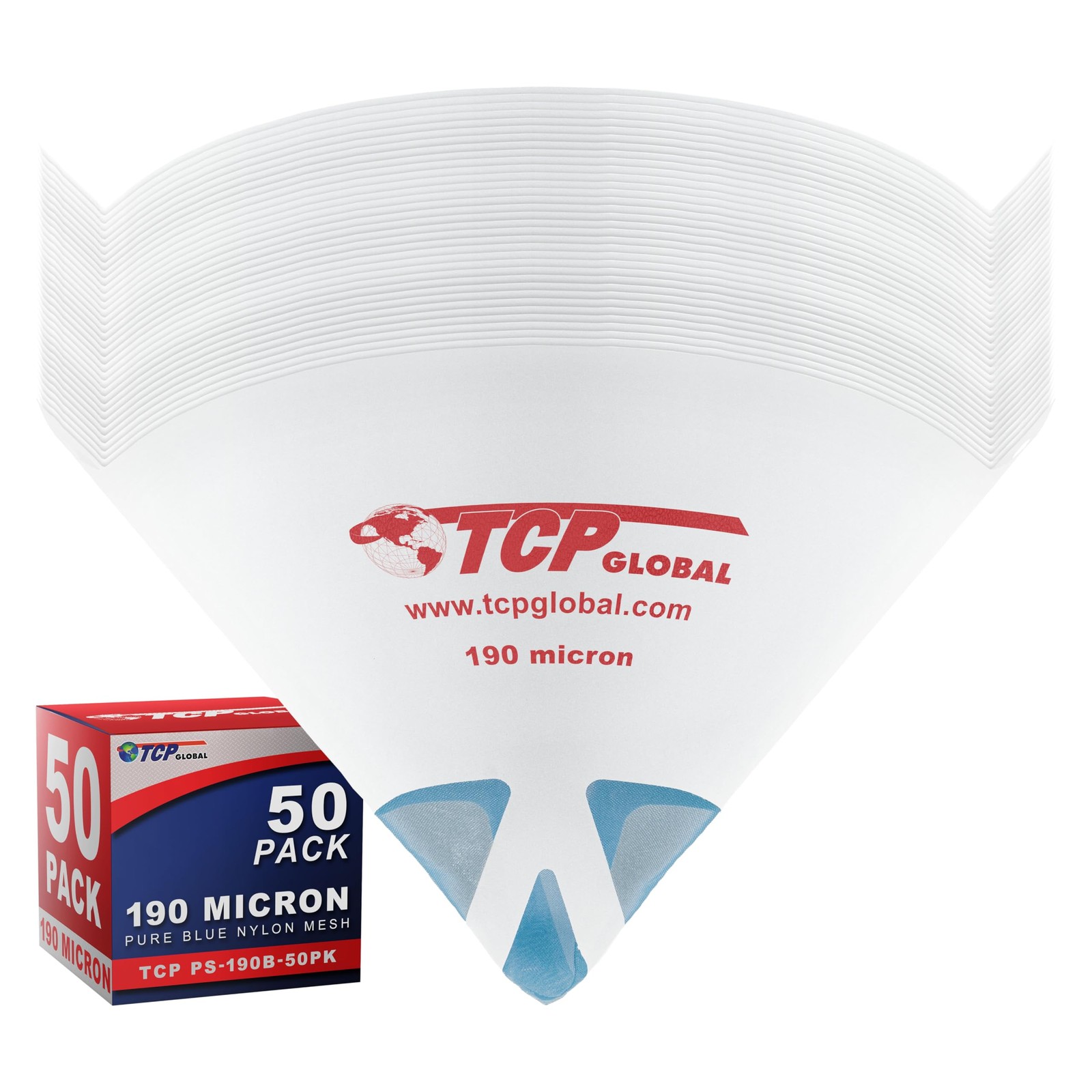 TCP Global - 190 Micron Filter Tips Ultra-Fine 50 Count (Pack of 1), White gallery