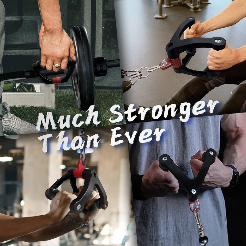 Double D Handle for Cable Machine - Ergonomic Row Handle Cable Attachment - Tria gallery