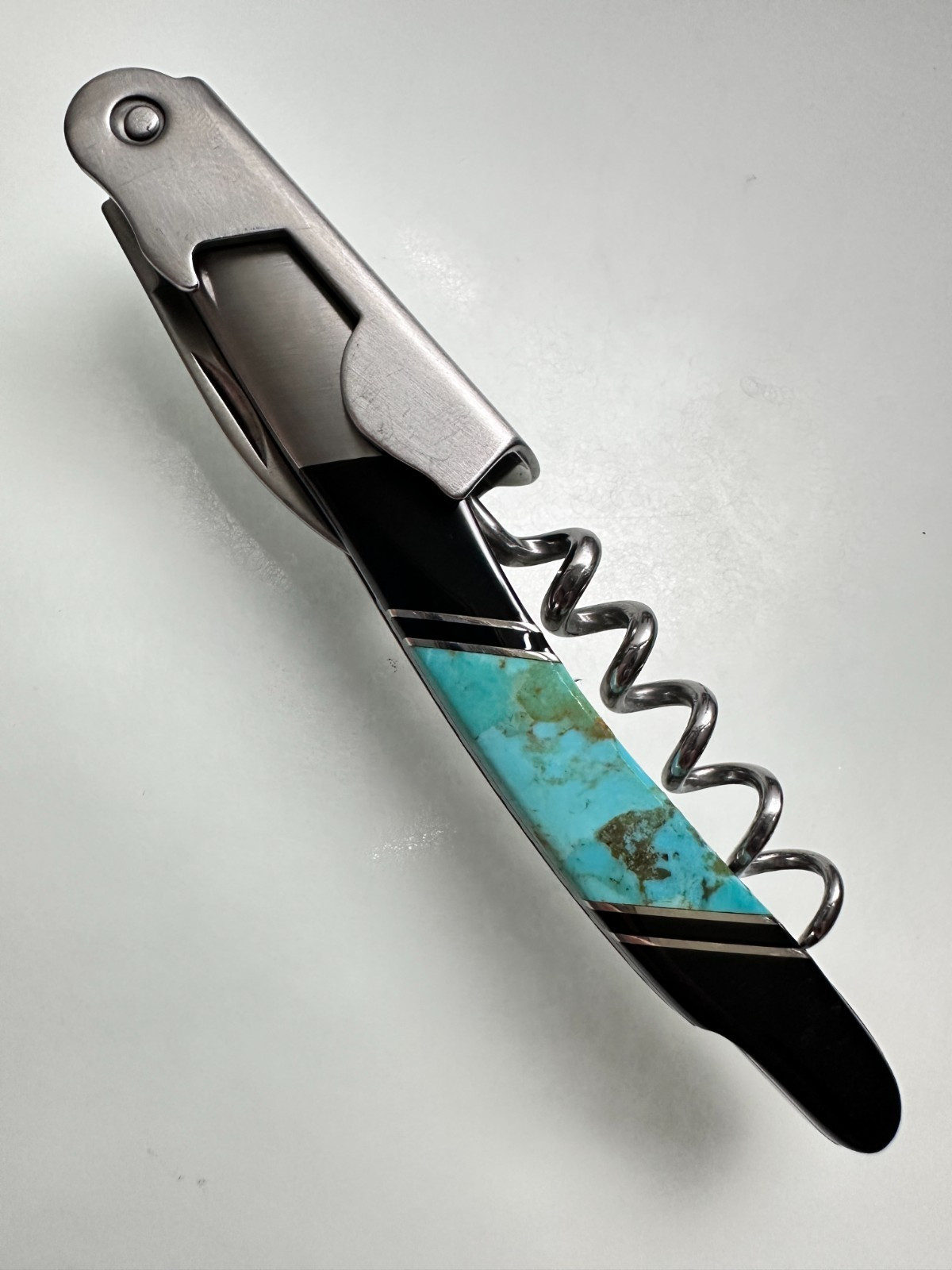 Santa Fe Stoneworks Turquoise Obsidian Waiters Corkscrew Knife gallery