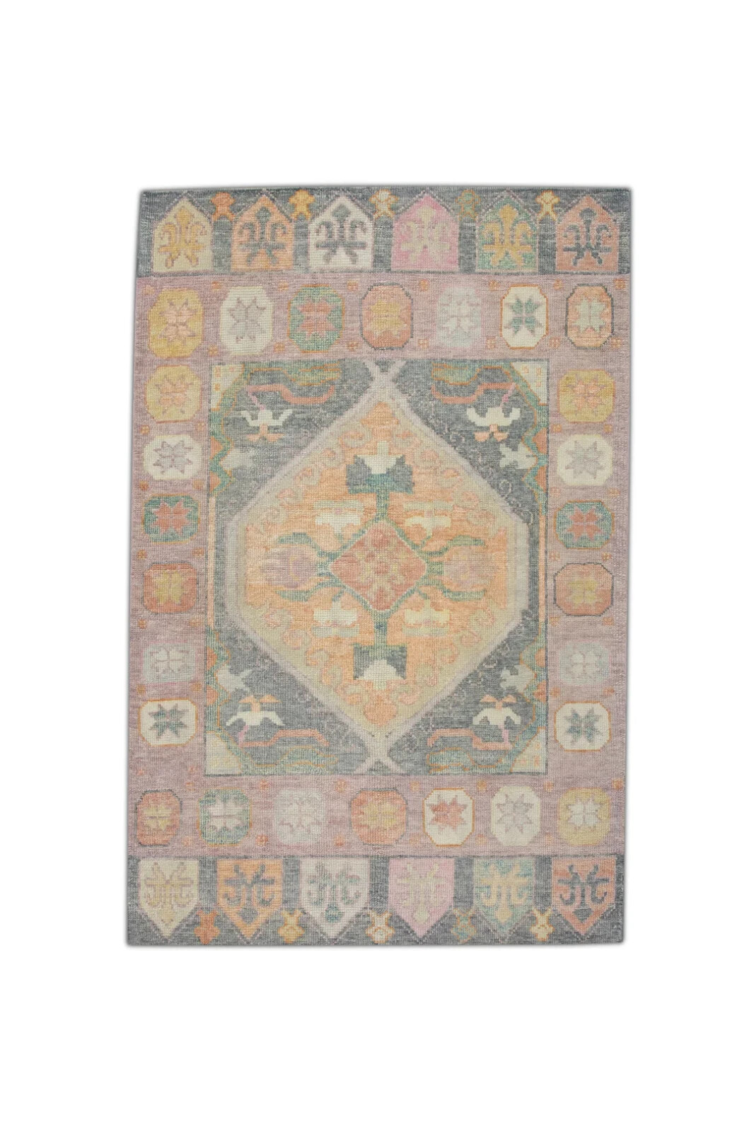 Turkish Oushak Rug Oriental Handmade Rug 4'2" x 6'3" #4261 gallery