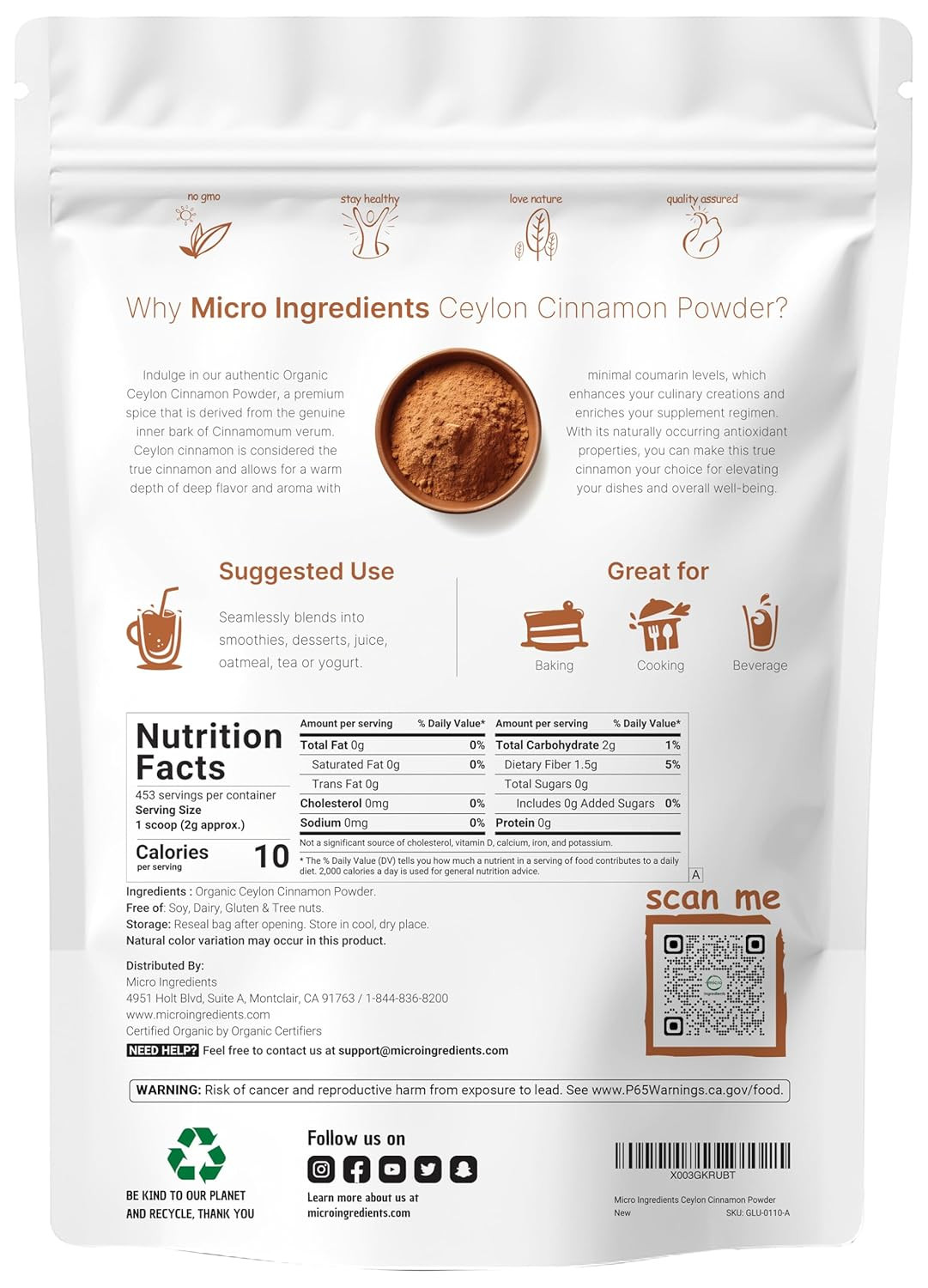Organic Ceylon Cinnamon Powder, 2 Lb | Premium Sri Lanka Source | Sweet & Earthy gallery