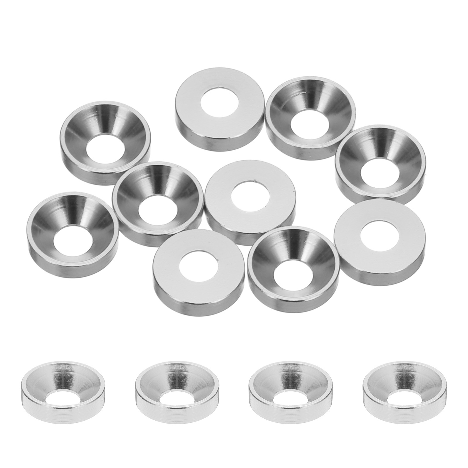 10pcs M4 Counterbore Washers, 10mm/0.39inch Aluminum Alloy for RC, Silver gallery