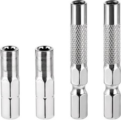 1/4 to 4mm Bit Adapter, Hex Screw Driver Bit Adapter Magnetic 2 Pieces 1/4 to 4m