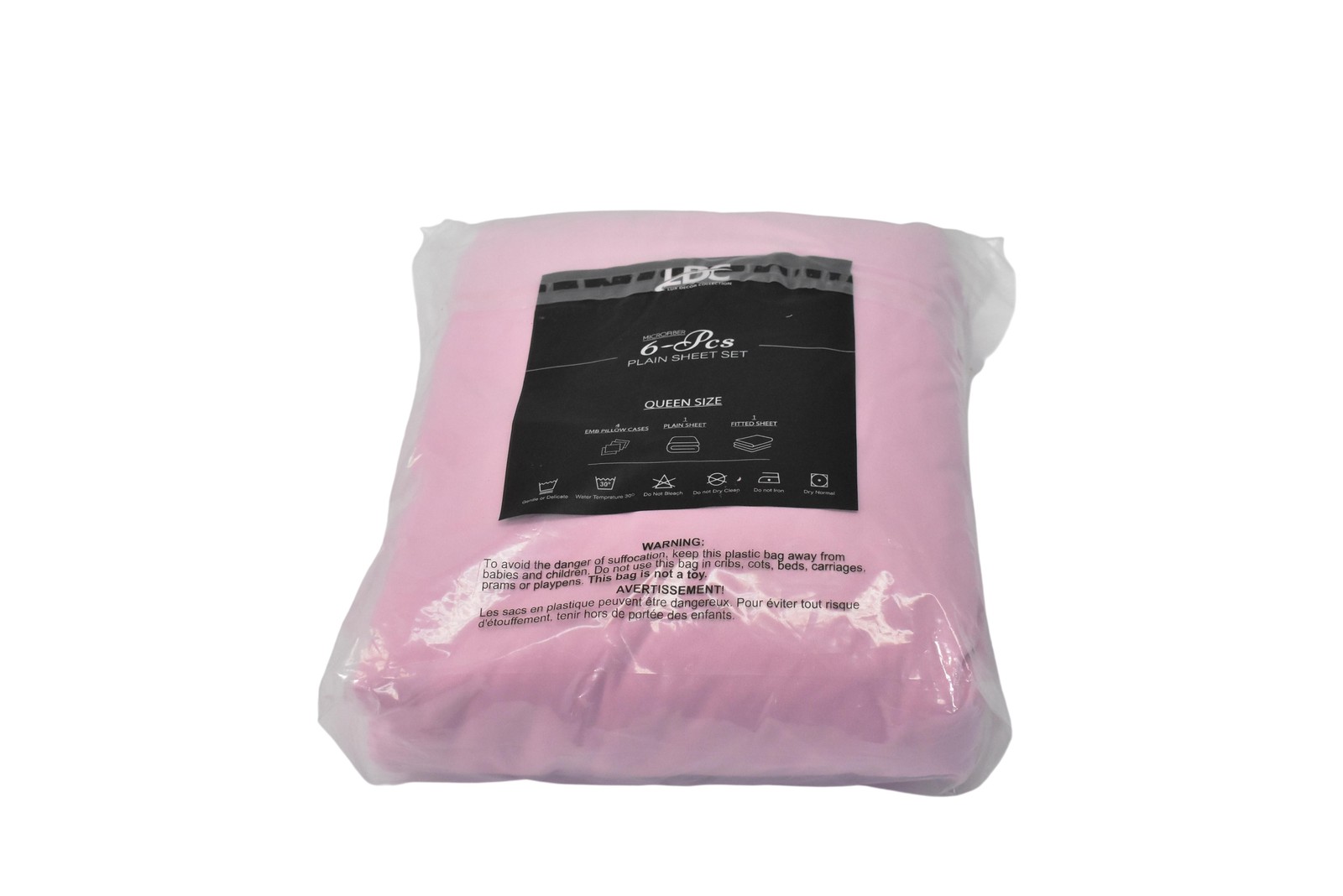Lux Decor Collection Sheet Set Queen Pink Microfiber 6 Piece Plain Bedding New gallery