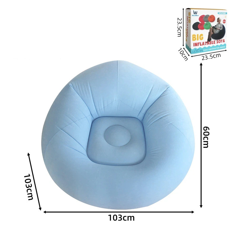 Lazy Inflatable Sofa Portable Foldable Pvc Flocking Single-Person Inflatable Sof gallery