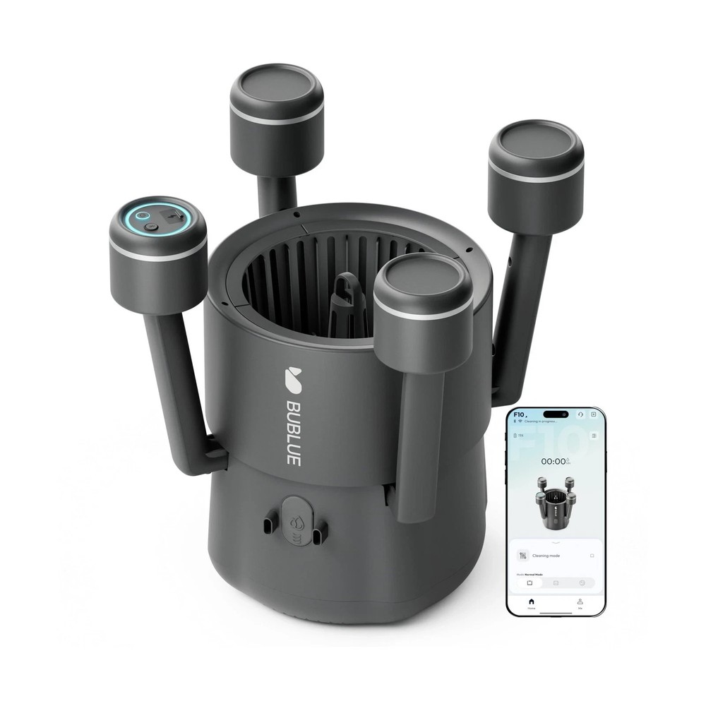 BUBLUE F10 Robotic Surface Skimmer, Pool Cleaner with Powerful Suction, Dual Mot