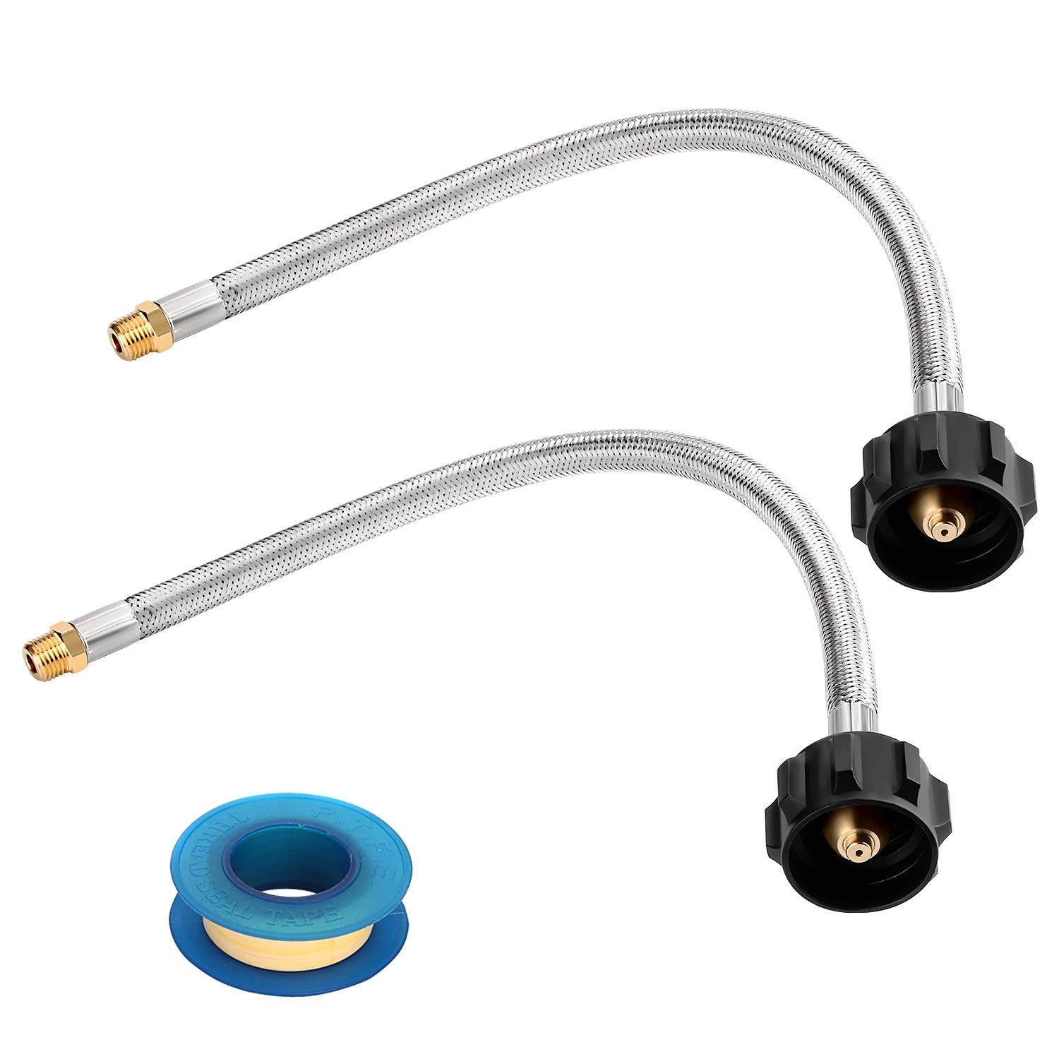 15 inch Stainless Braided RV Propane Pigtail Hose with Type 1 Connection gallery