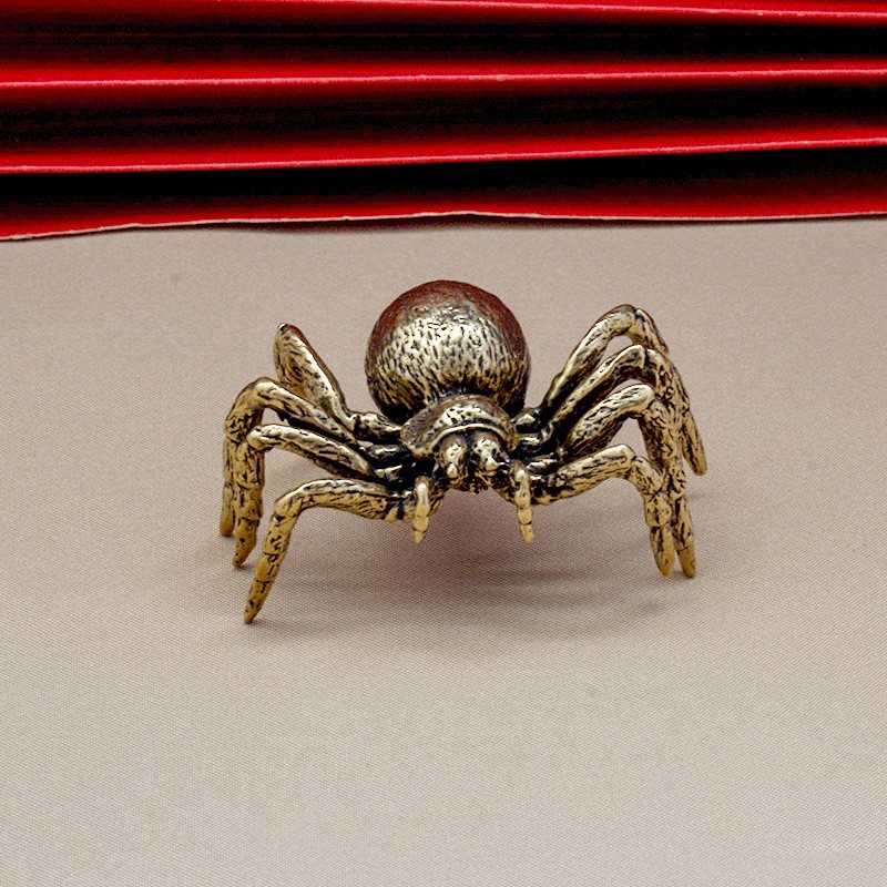 Vintage Solid Brass spider figurine statue sculpture room desktop home decor