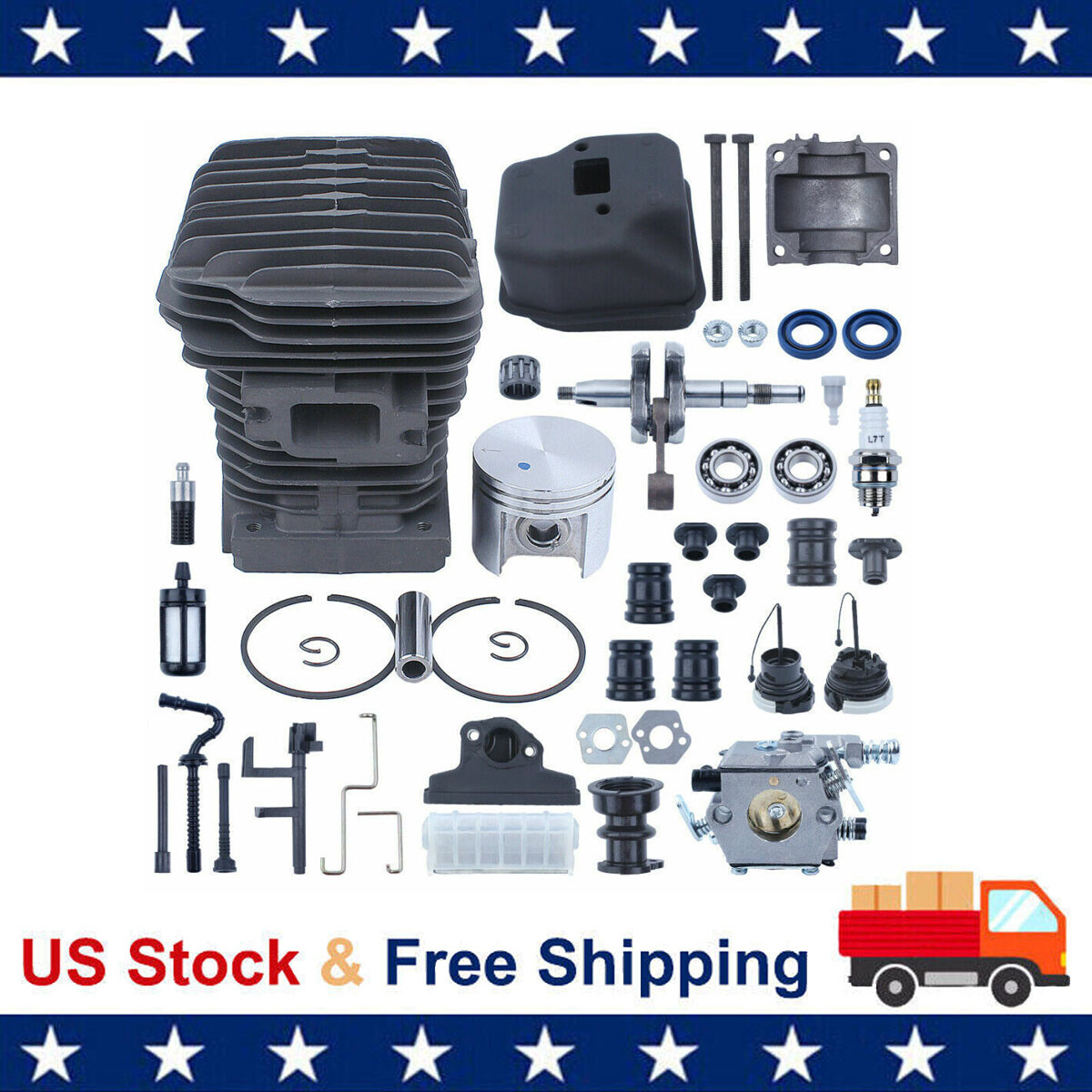 Bore 42.5mm Cylinder Top End Rebuild Kit For Stihl MS250 025 MS230 023 Chainsaw gallery